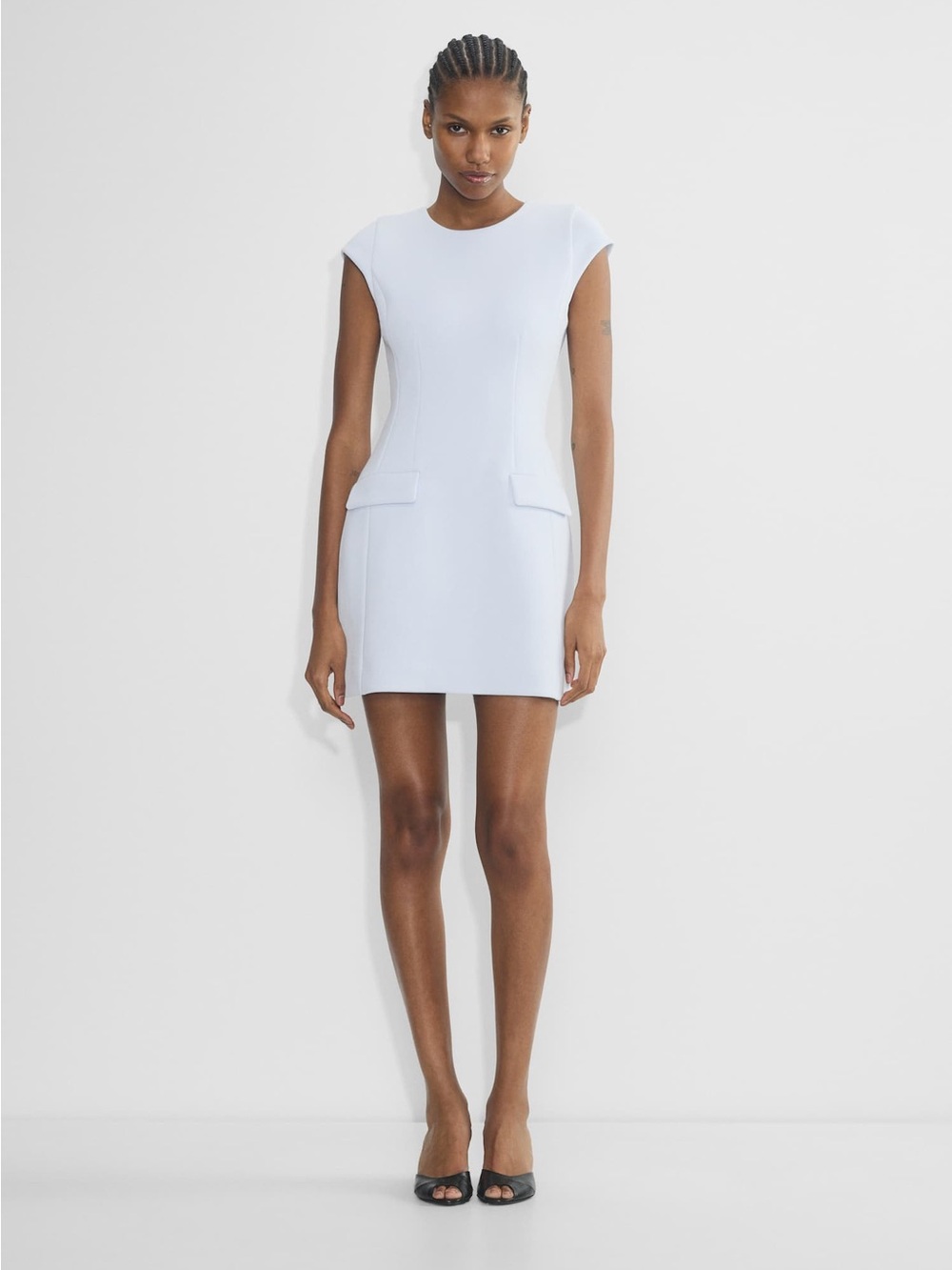 Aritzia Babaton FigureKnit™ Priestly Dress in Dew Blue